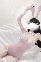 Wine wine peach pink obediently bunny clothes passion suit cat girl bunny uniform school sister open file cos