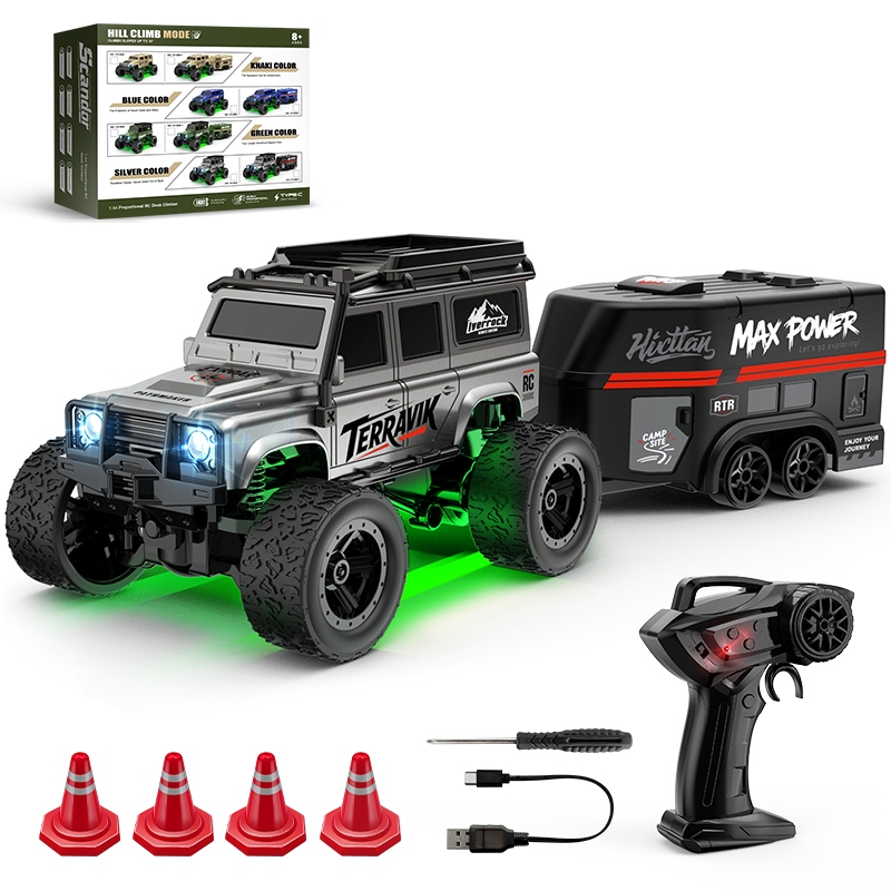 New 1:64 Mini Remote Control Car Desktop Off-Road Vehicle Climbing Car Big Wheel Car Rear-Wheel Drive Racing Model Children's Toy