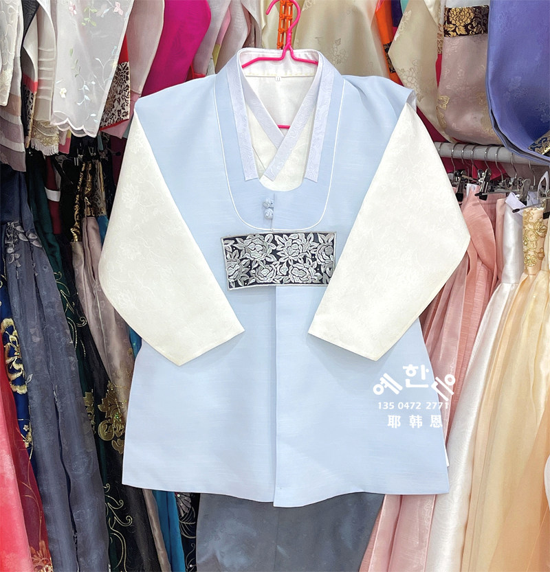South Korea Imported Fabric Boy's first year Korean suit upscale new long version of Korean suit Children's adult YE-TZ8158