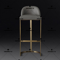 Post-modern stainless steel bar chair fashion bar chair KTV bar chair Front backrest Simple metal high chair
