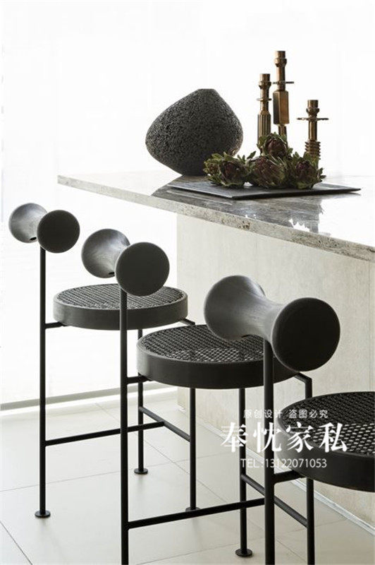 European-style new metal American model house Kato bar bench new Chinese home high chair personality bar chair