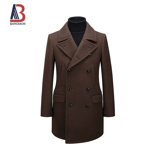 BAROMON/培罗蒙 Кофейное шерстяное пальто, шерстяная куртка, для мужчины среднего возраста