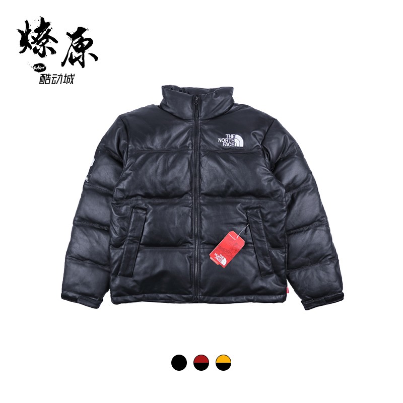 the north face leather nuptse