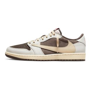 燎原 Travis Scott x Air Jordan 1 Low 复古篮球鞋 白棕 倒钩3.0