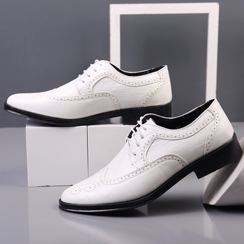British wedding groom and groomsmen leather shoes korean style leather shoes