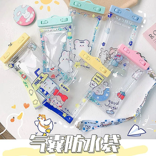 Защита мобильного телефона, универсальная мультяшная милая непромокаемая сумка, подушка безопасности для плавания, водонепроницаемая сумка, сенсорный экран, дайвинг