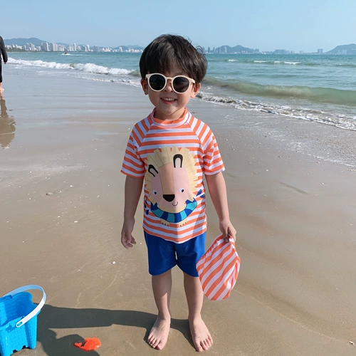 Детский быстросохнущий купальник для мальчиков, раздельные штаны для раннего возраста для плавания