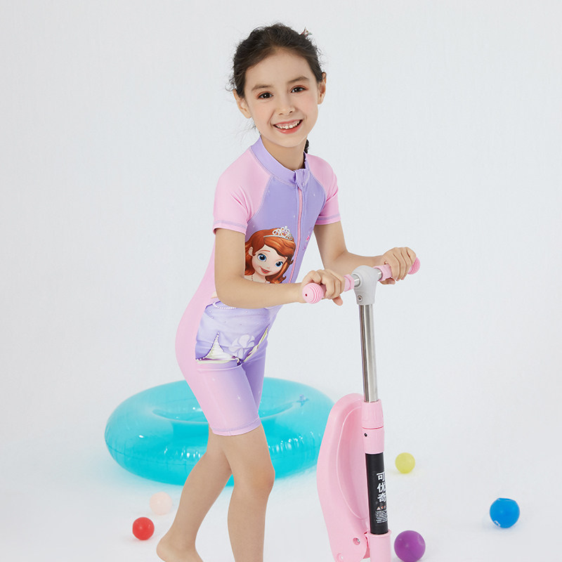 Disney Children's Swimsuit Girl's One-Piece Princess Sophia Girl's Zhongda Children's Hot Spring Swimsuit Swimsuit