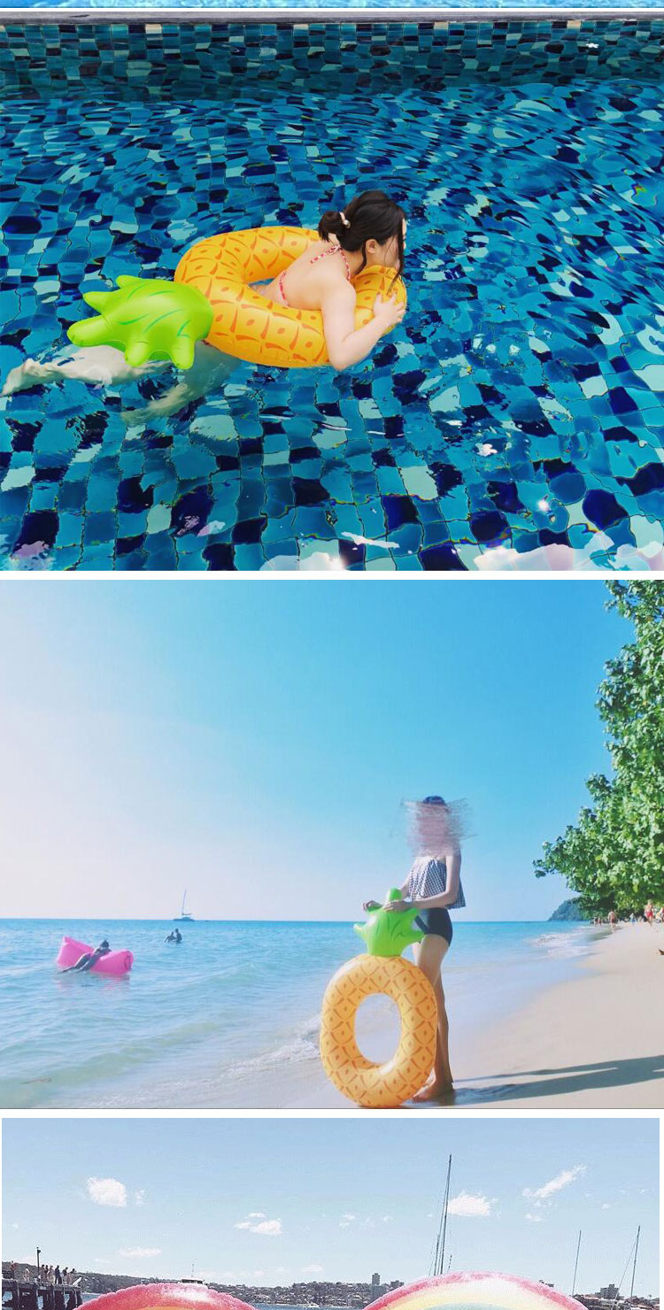 Trẻ em dễ thương bơi lap người lớn phụ nữ flamingo dứa dày bơi vòng bơm hơi nước squat ring phao hồng hạc