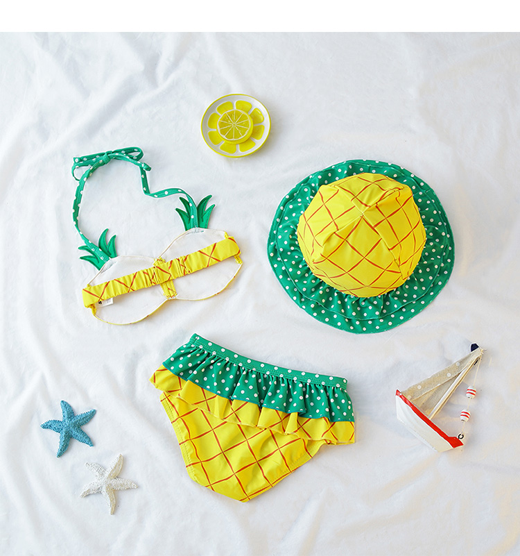 Cô gái Hàn Quốc bikini bikini áo tắm bé gái chia nhỏ dứa công chúa váy áo tắm bé gái dễ thương - Bộ đồ bơi của Kid quần áo bơi cho bé gái