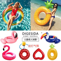 Trẻ em dễ thương bơi lap người lớn phụ nữ flamingo dứa dày bơi vòng bơm hơi nước squat ring phao bơi cho bé sơ sinh