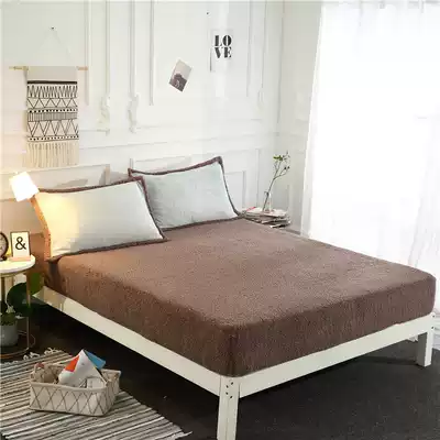 Autumn and winter warm lamb cashmere single-piece Falaisle bedspread thick non-slip coral velvet Simmons protective cover
