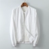 Mùa xuân 2019 áo khoác mới bằng vải lanh nam màu sắc giản dị áo khoác mỏng phần cotton và quần áo bóng chày vải lanh màu trắng - Áo khoác đôi Áo khoác đôi