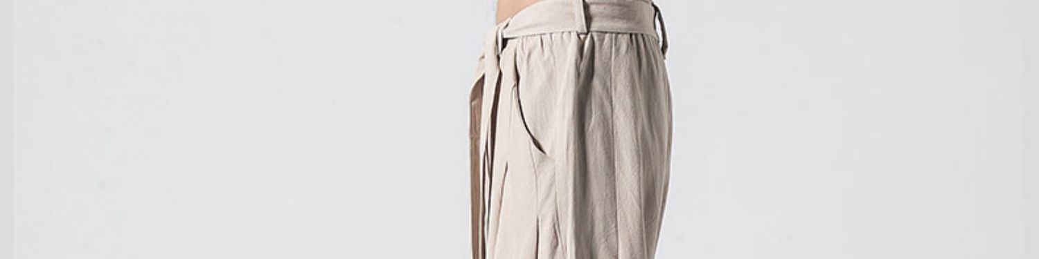 Quần linen phong cách Trung Quốc nam mỏng phần chân lỏng lẻo quần harem retro cotton và quần thường vải lanh kích thước lớn - 3/4 Jeans shop đồ nam đẹp