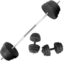 Weightlifting barbell set Household dumbbells Mens 20 kg arm muscle dual-use combination curved rod barbell fitness equipment