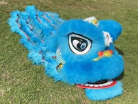 Голубая 6-дюймовая шерсть с блестками + хвост