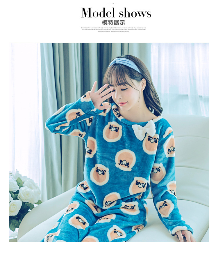 Mùa thu và mùa đông dài tay chất béo mm Bộ đồ ngủ Hàn Quốc áo ngủ nữ san hô nhung nhung váy ngủ flannel lỏng phần dài dịch vụ nhà váy ngủ lụa cao cấp