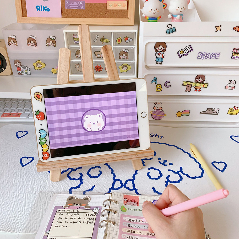 ipad tablet desktop holder to watch live movie TV woody flat support for home shooting small props