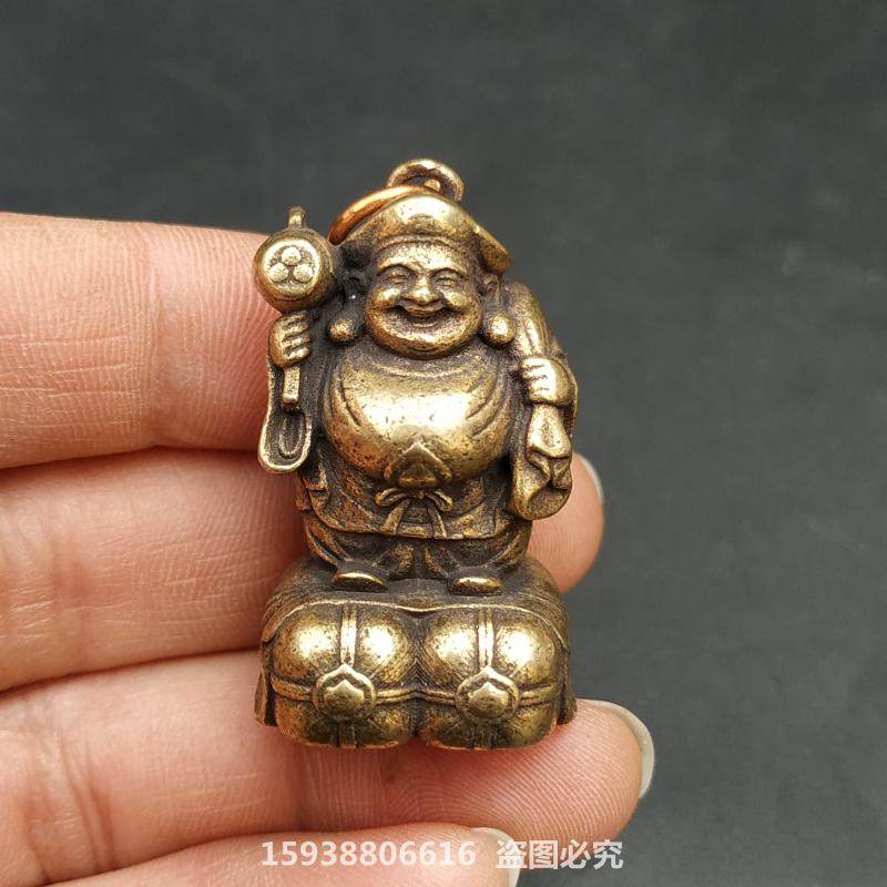 Ancient Play Bronze Ware Collection Retro Brass Japan Chaetian Bronze Pendulum Pieces Big Black Tietian Bronze Cast Bronze Pendant Pendant-Taobao