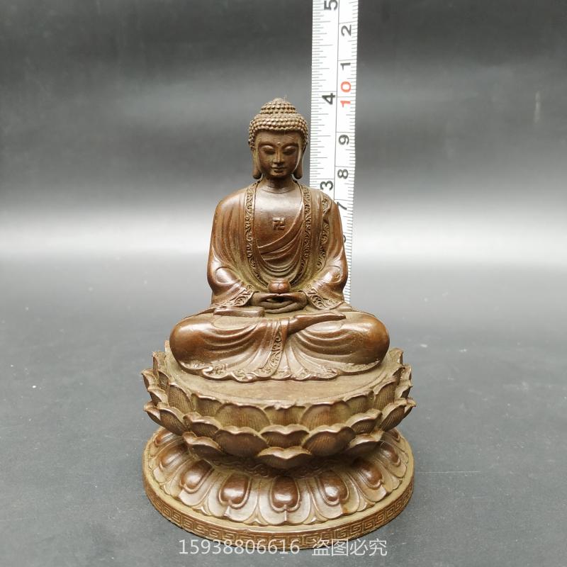 古玩古董收藏合金銅仿紫銅釋迦牟尼佛佛像復古包漿家居人物像擺件- Taobao