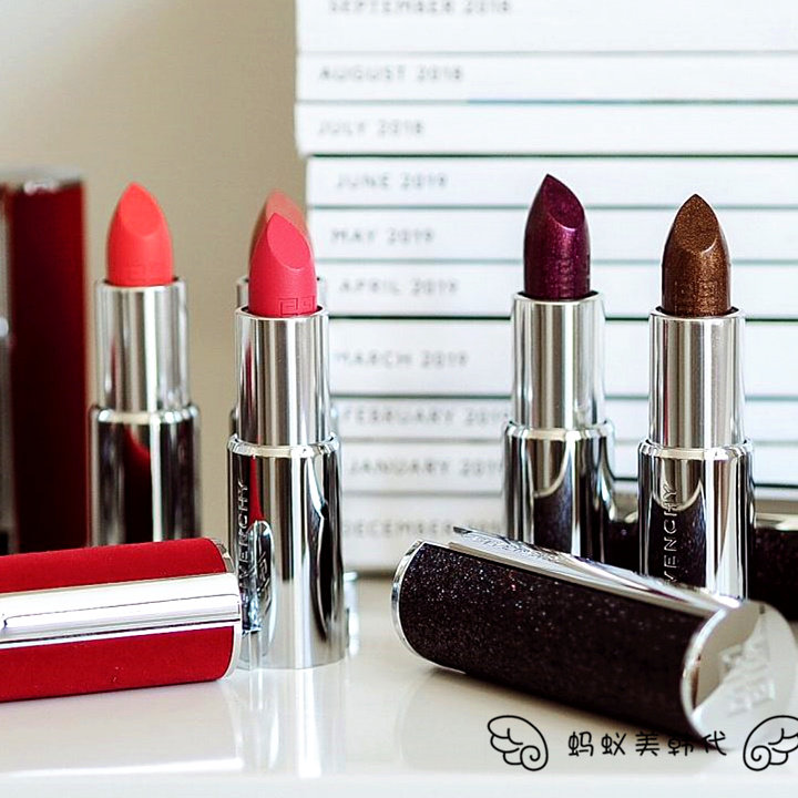 GIVENCHY small sheep leather lipstick red half matt lipstick woman 333 N37 N02 small powder skin 304 red velvet