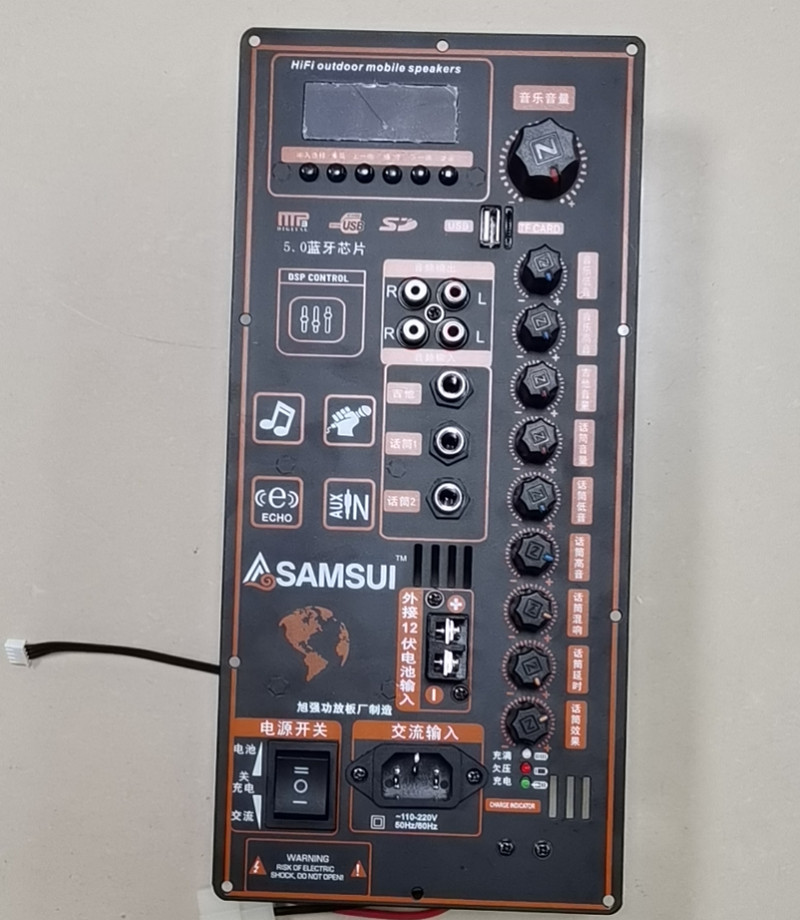 12V Battery Cell 220V High Power Square Dance Bluetooth Power Amplifier Board Portable Pull-Lever Mobile Speaker Power Amplifier Board