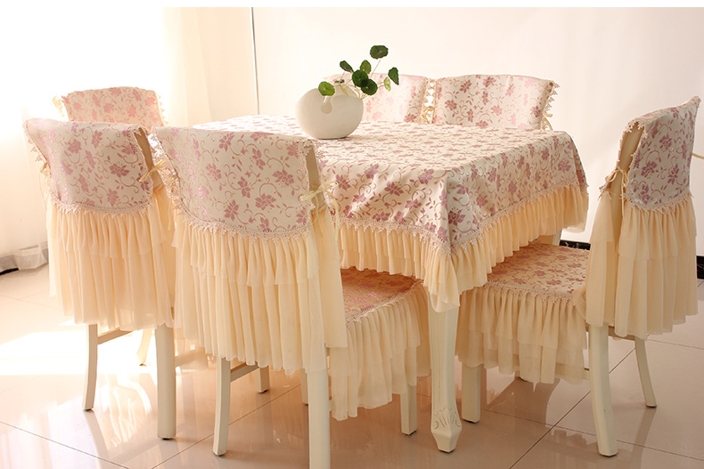 Bàn cà phê gia đình khăn trải bàn vải hình chữ nhật bàn ăn bìa ghế ăn ghế đệm ghế bọc bộ ren đơn giản hiện đại khăn trải bàn văn phòng