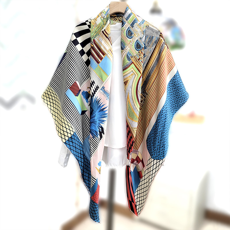 Shanghai Story Premium Silk Scarf 100% Silk Large Square Scarf 140 Mulberry Silk Large Shawl Satin Scarf Heavy