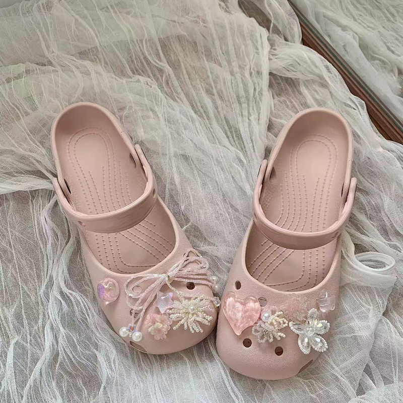Official Genuine Pink Ballet Clogs 2026 Spring New Slip-On Versatile Sandals and Slippers Fashionable Women's Shoes