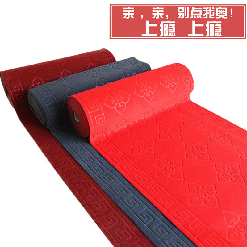 Door mat corridor aisle can be cut pvc household carpet absorbent suede red non-slip hotel long stairs custom