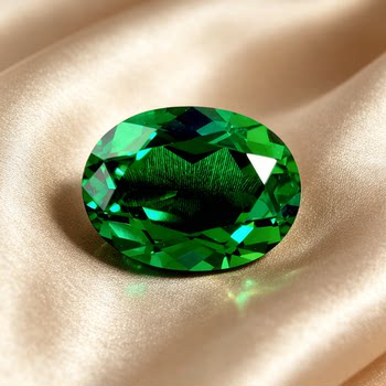 Oval emerald loose stone synthetic gemstone