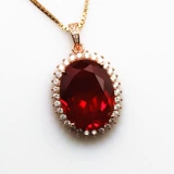 Рубиновая универсальная подвеска из Мьянмы, в корейском стиле, серебро 925 пробы, с драгоценным камнем