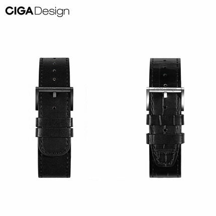 CIGA Design-Seal hollowed-out mechanical watch original leather meter with 22mm casual leather strap