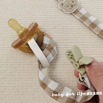 INS Korean embroidered bear infant childrens toy teether safety anti-drop chain pacifier clip anti-lost rope