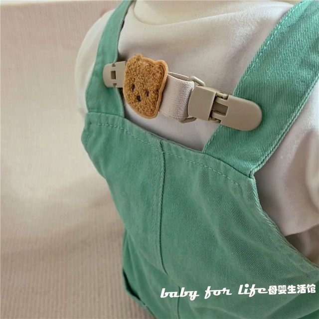 Ins style bears Children's overalls shoulder straps anti-slip shoulder anti-fall clip suspender skirt school bag shoulder holder