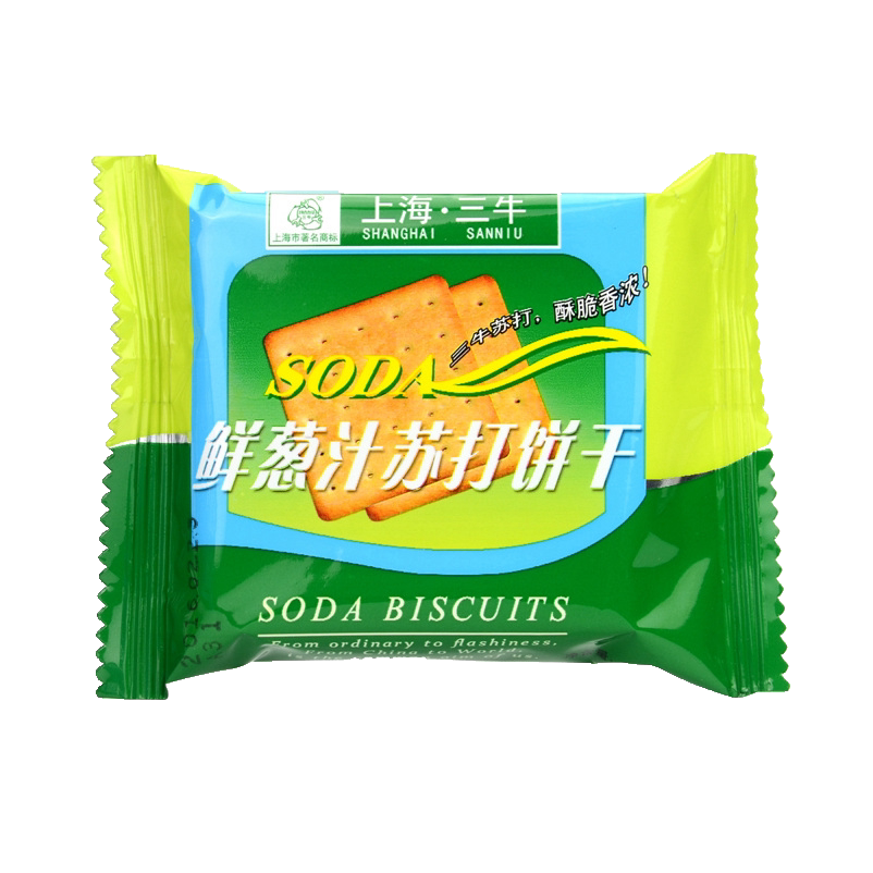 Shanghai Sanu soda biscuit fresh scallion juice soda with fresh scallion taste salty and salty biscuits Shanghai speciality casual snacks