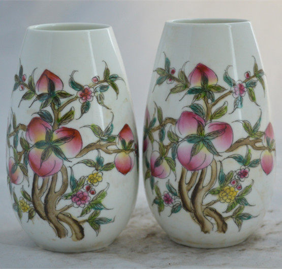 Jingdezhen antique porcelain Republic of China Pink Peach Blossom Flower Inserted Bottle Home Furnishing Old Goods Ceramics Collection Ancient Play Dong-Taobao