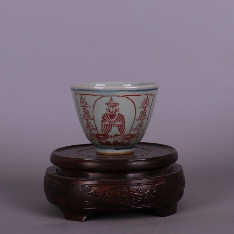 Large Minqing flower glaze with red Rio Tinto piece heart warp and imitation ancient porcelain small retea rhyme classical play Dong Collection Pinjingdezhen