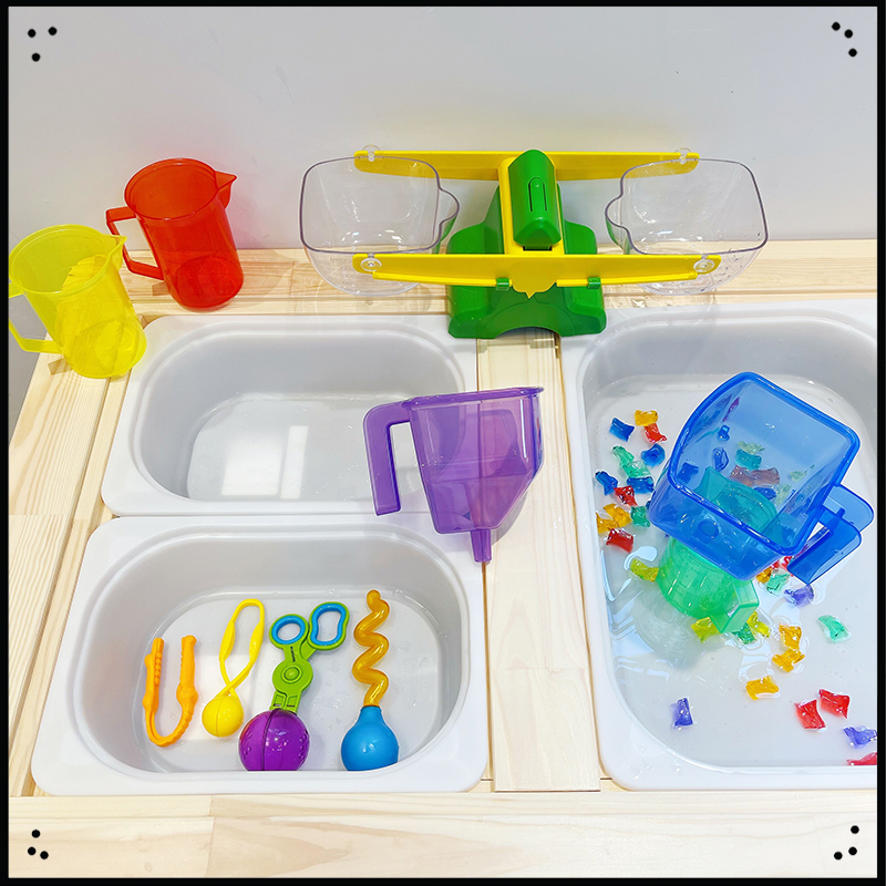 Xueba Big Bad Wolf Children's Balance Scale Toy Package Transparent Funnel Measuring Water Cup Suitable for 1-5 Year Old Baby Teaching Aids