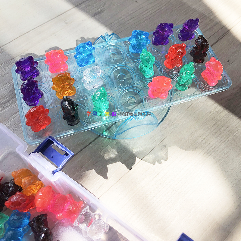 Transparent Rainbow Bear Early Education Children's Points Counting Teaching Aids Children's Toy Mathematical Thinking Enlightenment Logic Number Sense