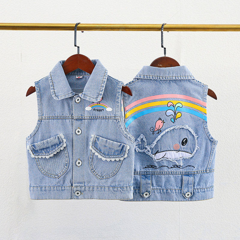 Baby Marka Fall Han Edition Children's Cowboy Shoulder 2022 New Gas Baby - Best Fashion Girl Vest