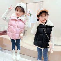 Girls cotton vest 2021 new autumn and winter childrens down cotton vest thickened and cotton warm vest outer wear