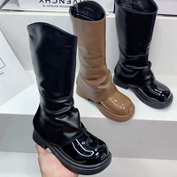 Martens, утепленные штаны, высокие сапоги, демисезонные ботинки, в западном стиле, длина миди, стиль «принцесса»