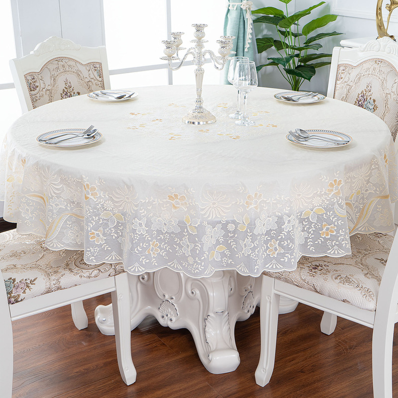 Tablecloth for Small Round Table, Waterproof, Heat-Resistant, Oil-Proof, No-Wash Tablecloth, Household Pvc European-Style Lace Coffee Table Plastic Tablecloth Tablecloth for Small Round Table, Waterproof, Heat-Resistant, Oil-Proof, No-Wash Tablecloth, Household Pvc European-Style Lace Coffee Table Plastic Tablecloth