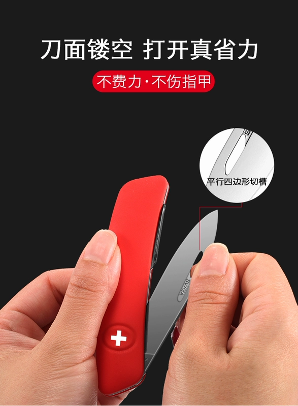 Swiss Army Knife 95mm Reza Swiza Chính hãng Swiss Sergeant Knife Mini Tool Đa chức năng Dao gấp