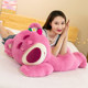 Strawberry Bear Cuddle Pillow Plush Toy Cuddle Bear Girls Sleeping Doll Children Comfort Doll Gift Girl