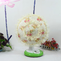 New round electric fan sleeve floor top cover towel small sun dust cover lace fabric fan cover custom