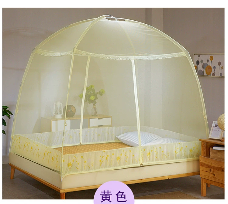 Khóa kéo lưới chống muỗi 1,8m giường đôi hộ gia đình 1,5 yurt mã hóa chống rơi dày 2 mở mới