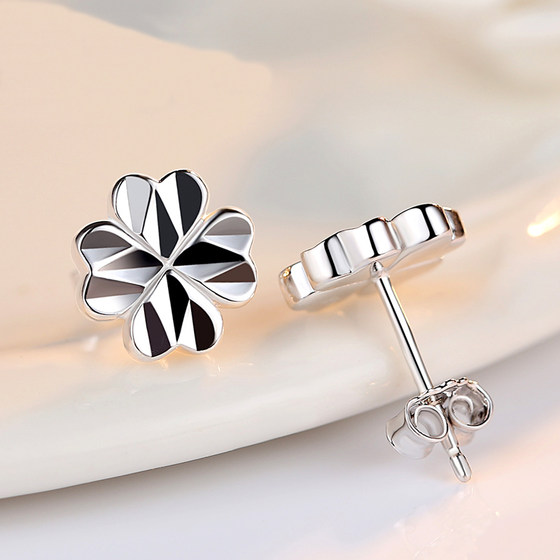 PT950 Platinum Earrings 18K Platinum Earrings Diamond Versatile Jewelry Earrings Earrings Female Korean Version Birthday Gift Trend