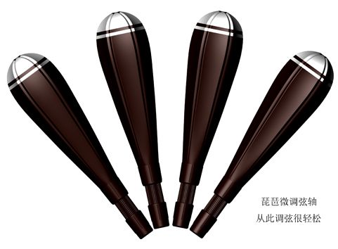 Mechanical self-tuning string shaft (erhu pipa willow qin yueqin three strings universal)